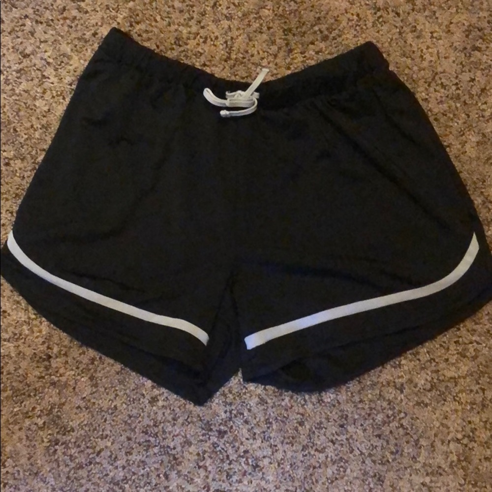 black and white athletic shorts